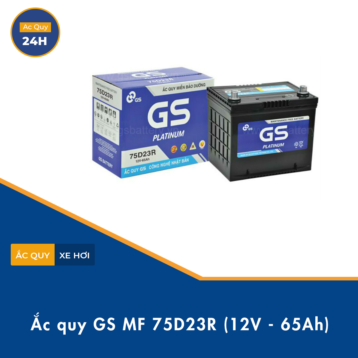 Ắc quy GS MF 75D23R (12V - 65Ah)