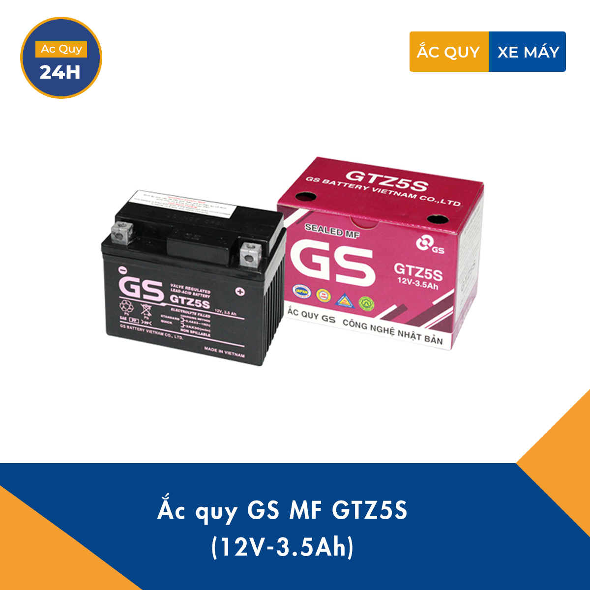 Ắc quy GS MF GTZ5S (12V-3.5Ah)