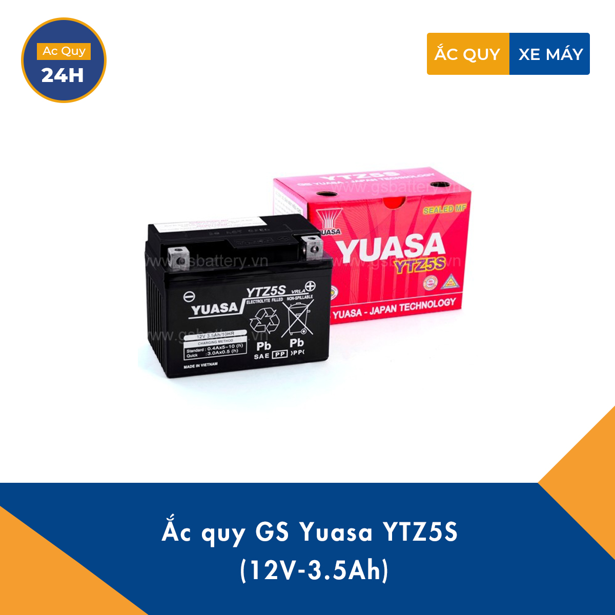 Ắc quy GS Yuasa YTZ5S (12V-3.5Ah)